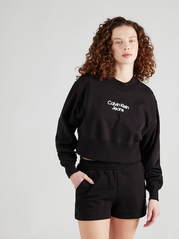 Calvin Klein Jeans Sweatshirt 'INSTITUTIONAL' in Black: front