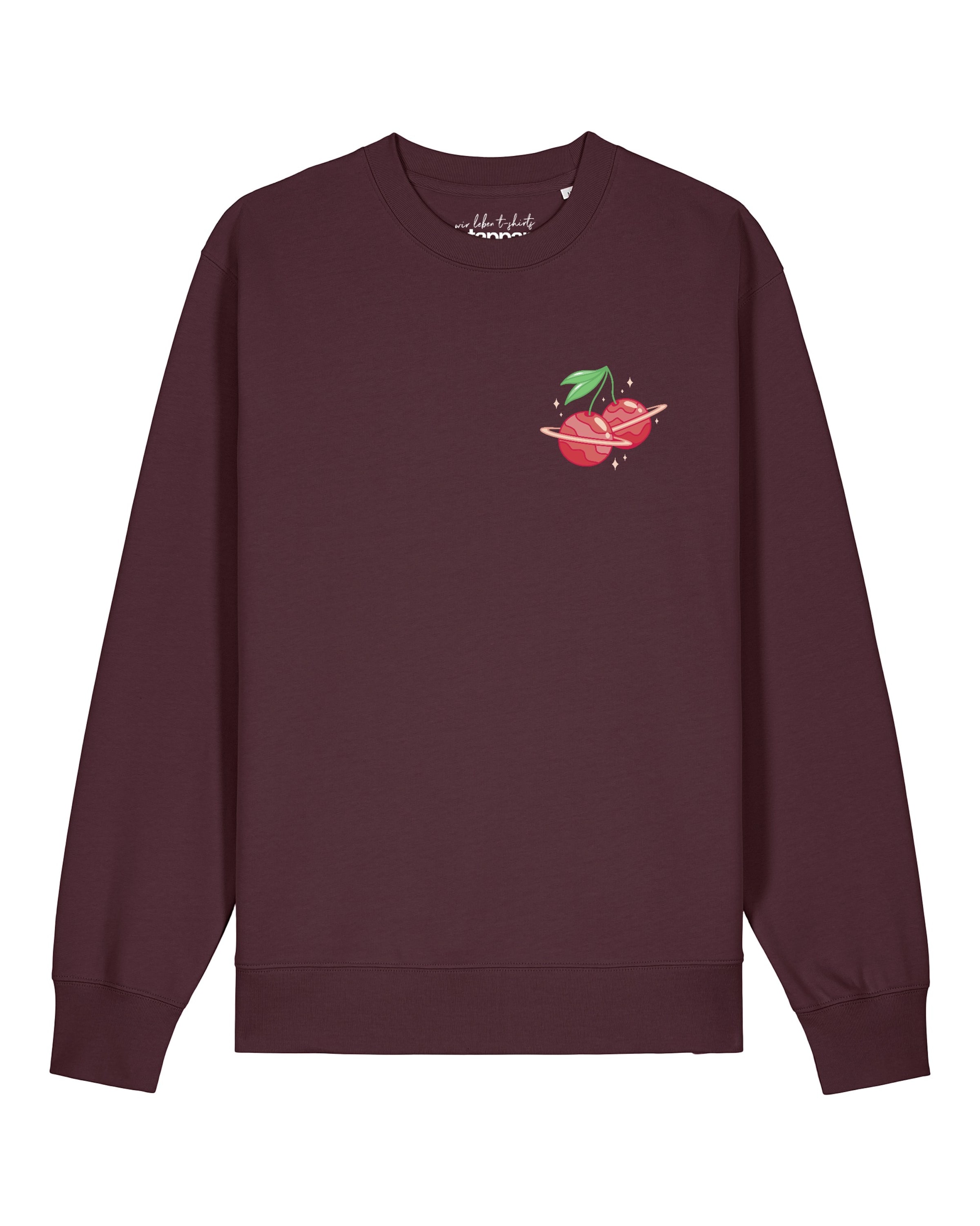Watapparel Sweatshirt 'Cherry Planets' in Rood: voorkant