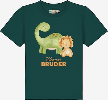 watabout.kids T-Shirt 'Dinosaurier 06 Kleiner Bruder' in Grün: Vorderseite