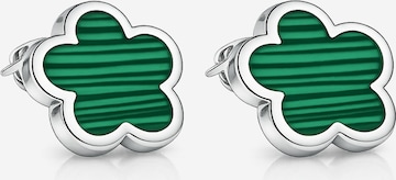 Pure Schmuck Earrings 'Clover Green' in Silver: front