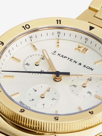 Kapten & Son Analoog horloge 'Rise Small Gold Steel' in Goud