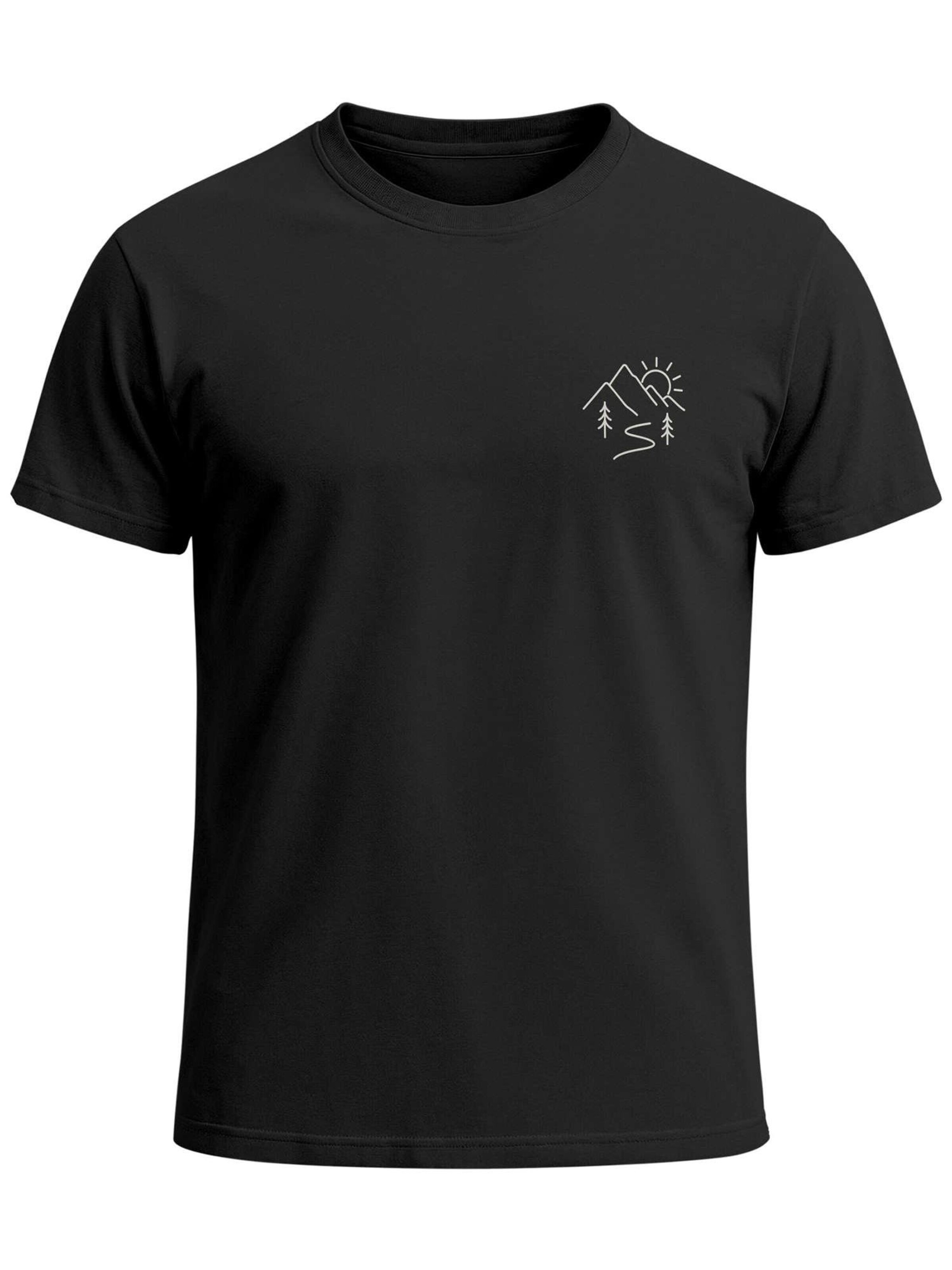 Neverless Shirt 'Berg Linie' in Black: front