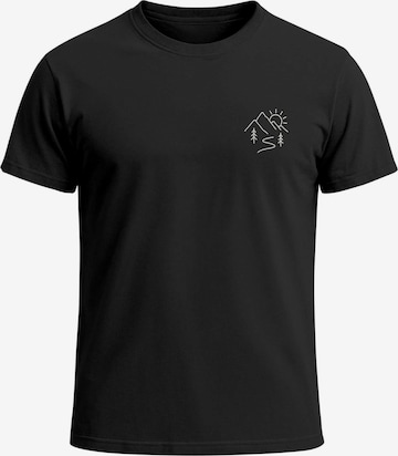 Neverless Shirt 'Berg Linie' in Black: front