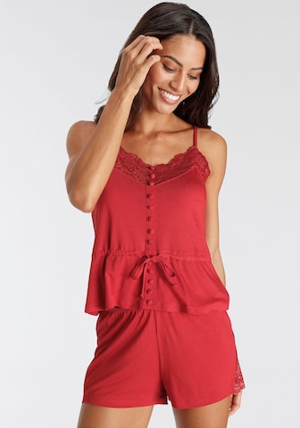 LASCANA Short Pajama Set in Red