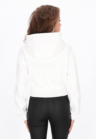faina - Sudadera con cremallera en blanco