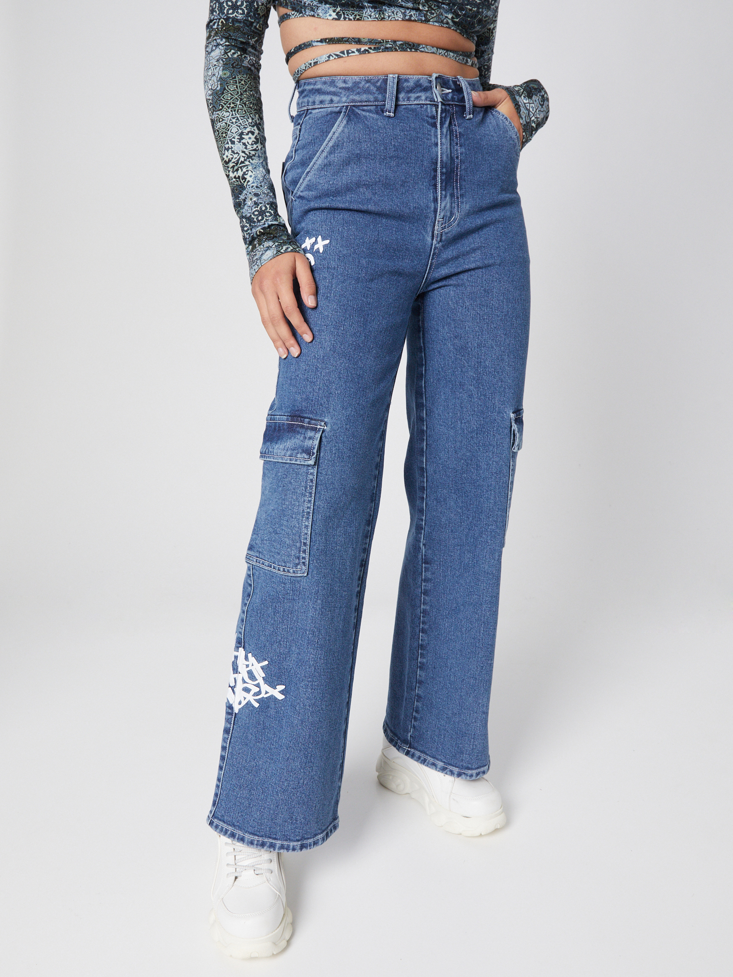 Esclusivo Abbigliamento SHYX Jeans cargo Rhonda in Blu 