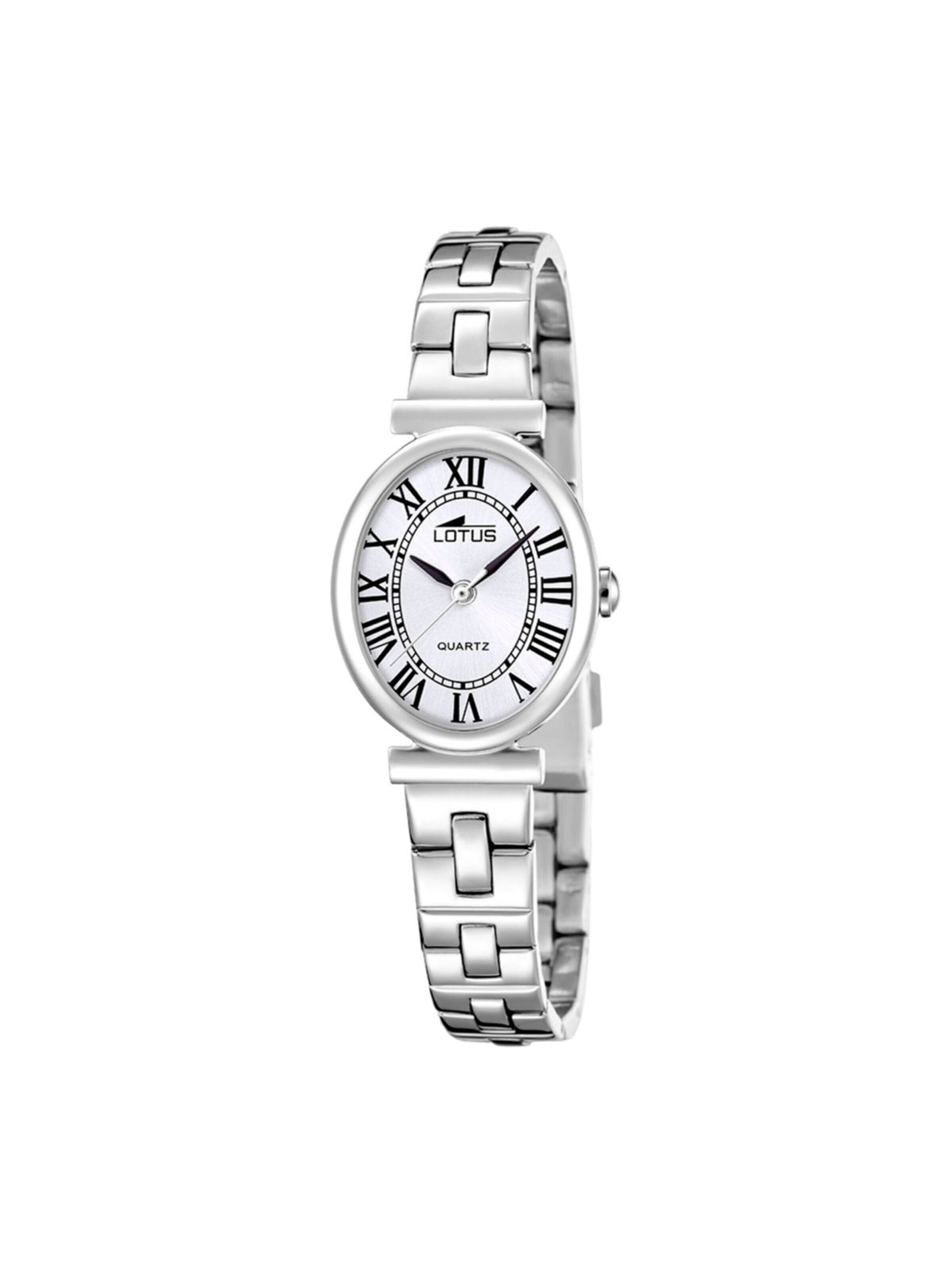 Montre à affichage analogique Lotus en argent