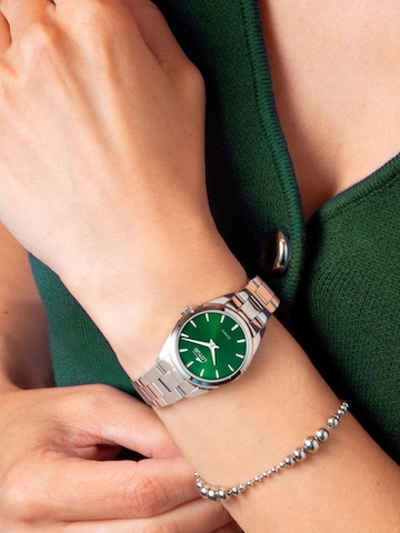 Montre à affichage analogique Lotus en vert : devant