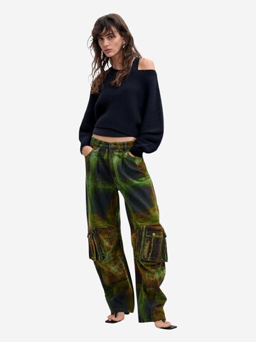 Wide leg Pantaloni 'PANT_GREEN CHECKS_LAC 26WWPW04' di Desigual in verde