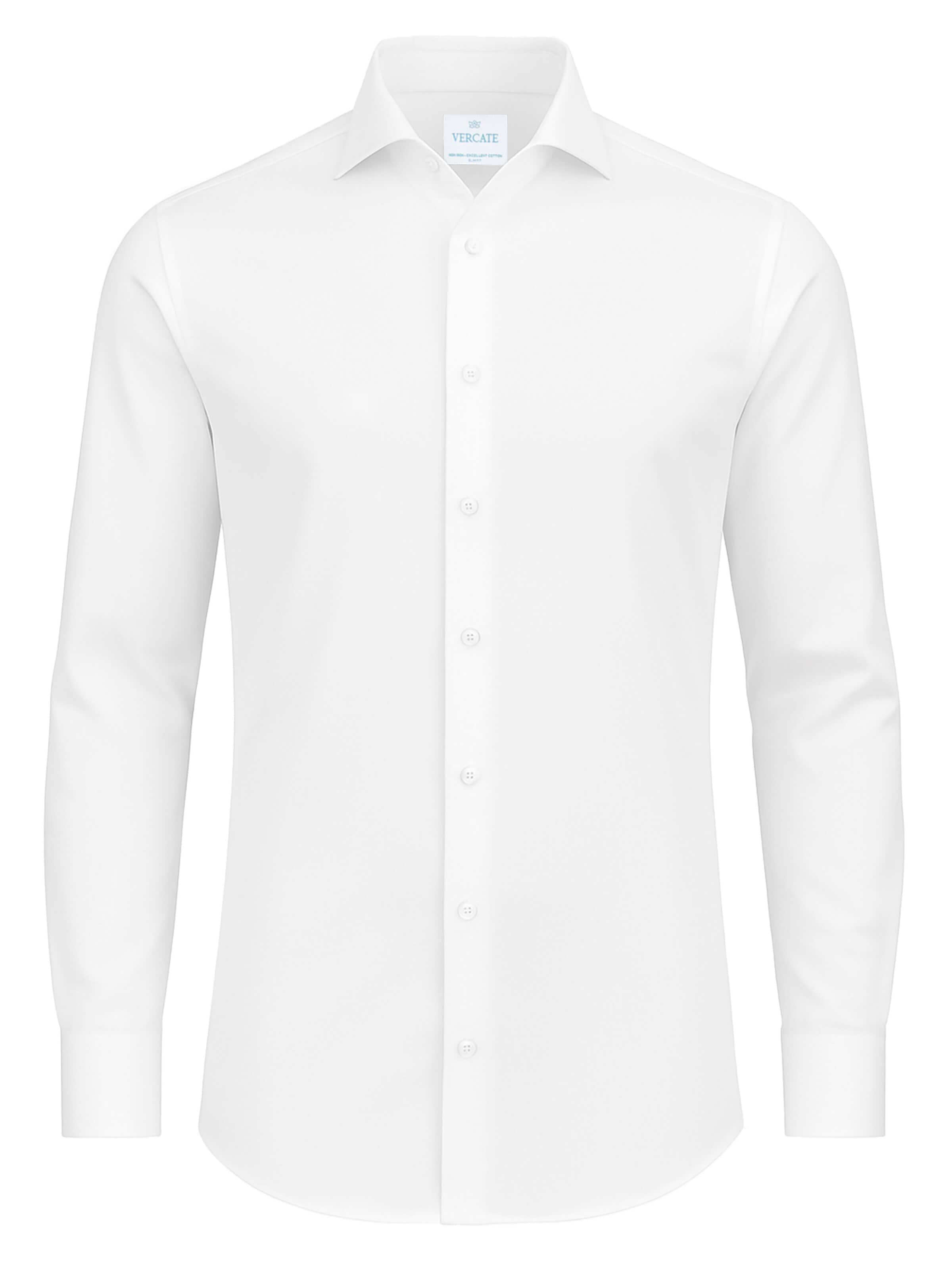 Vercate - Slim Fit Camisa clássica 'No. 2' em branco: frente