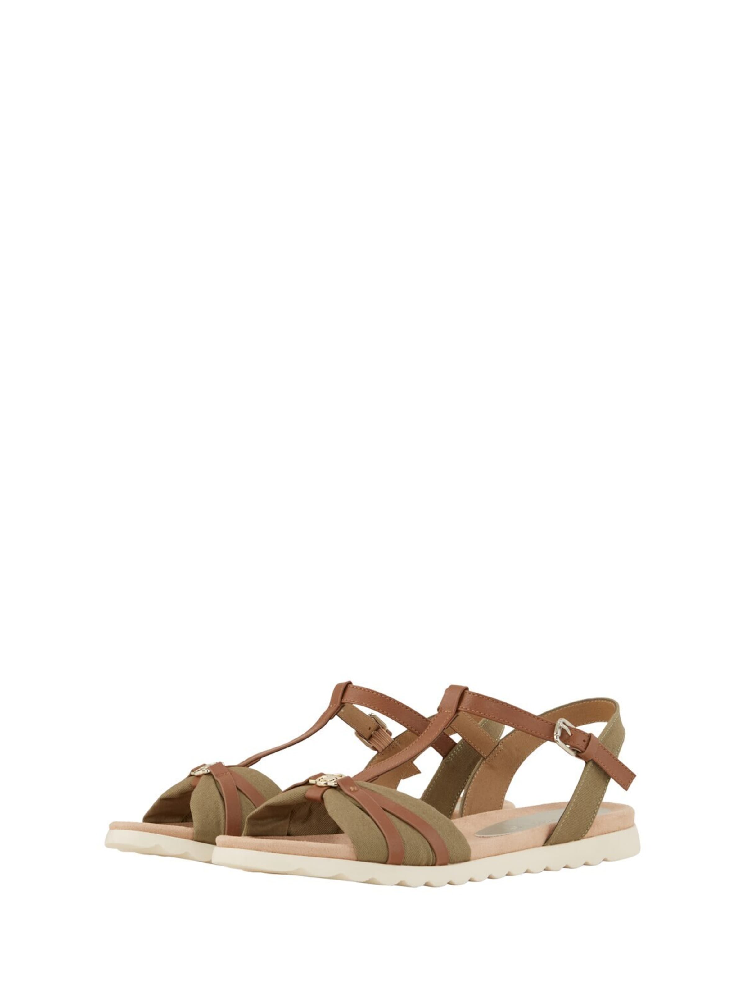 TOM TAILOR Páskové sandály – hnědá