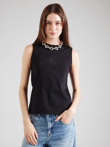 Top de la Calvin Klein Jeans pe negru: față