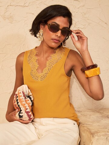 Haut love & roses en jaune
