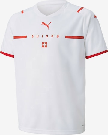 PUMA Performance Shirt 'Schweiz' in White: front