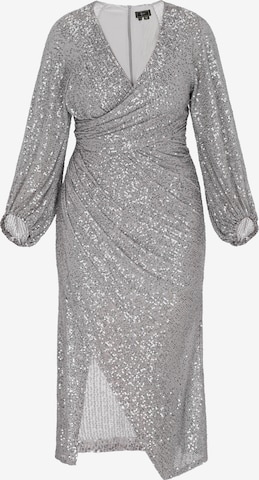 Robe de cocktail faina en argent : devant