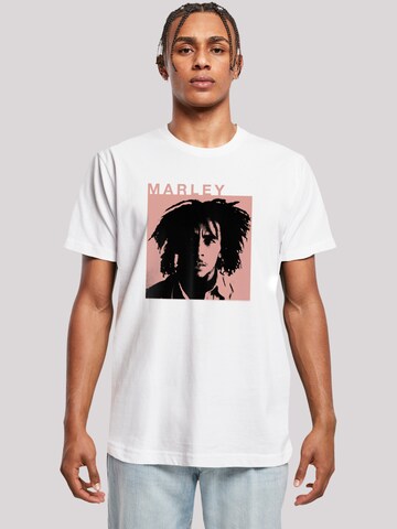 T-Shirt 'Bob Marley Reggae Music by Rock Off' F4NT4STIC en blanc : devant