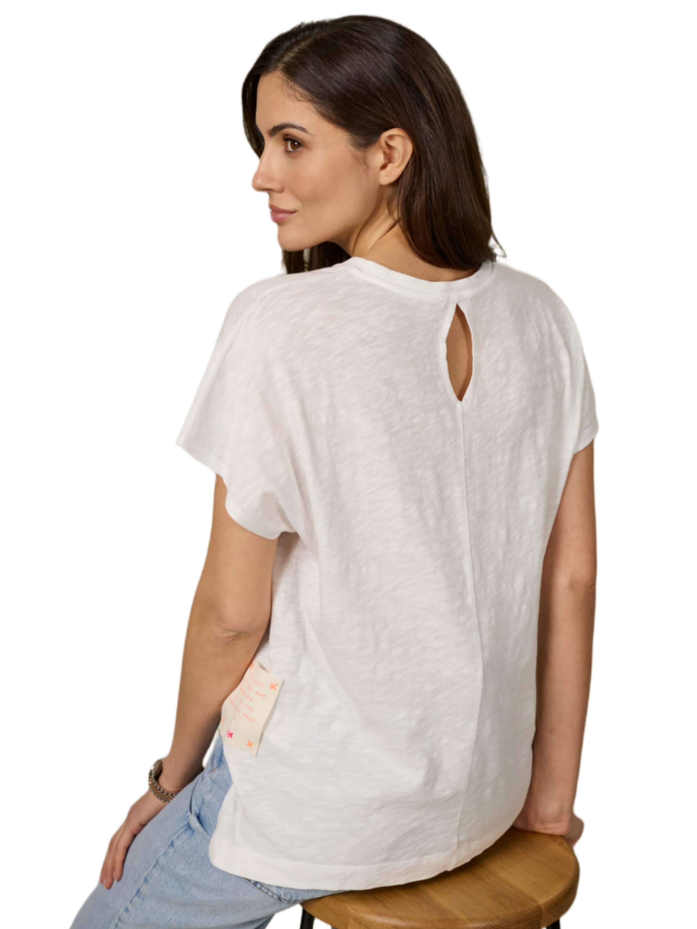 Maglietta 'Tshirt in Baumwolle Flammengarn - PhilippaC' di LIKS. Munich in bianco