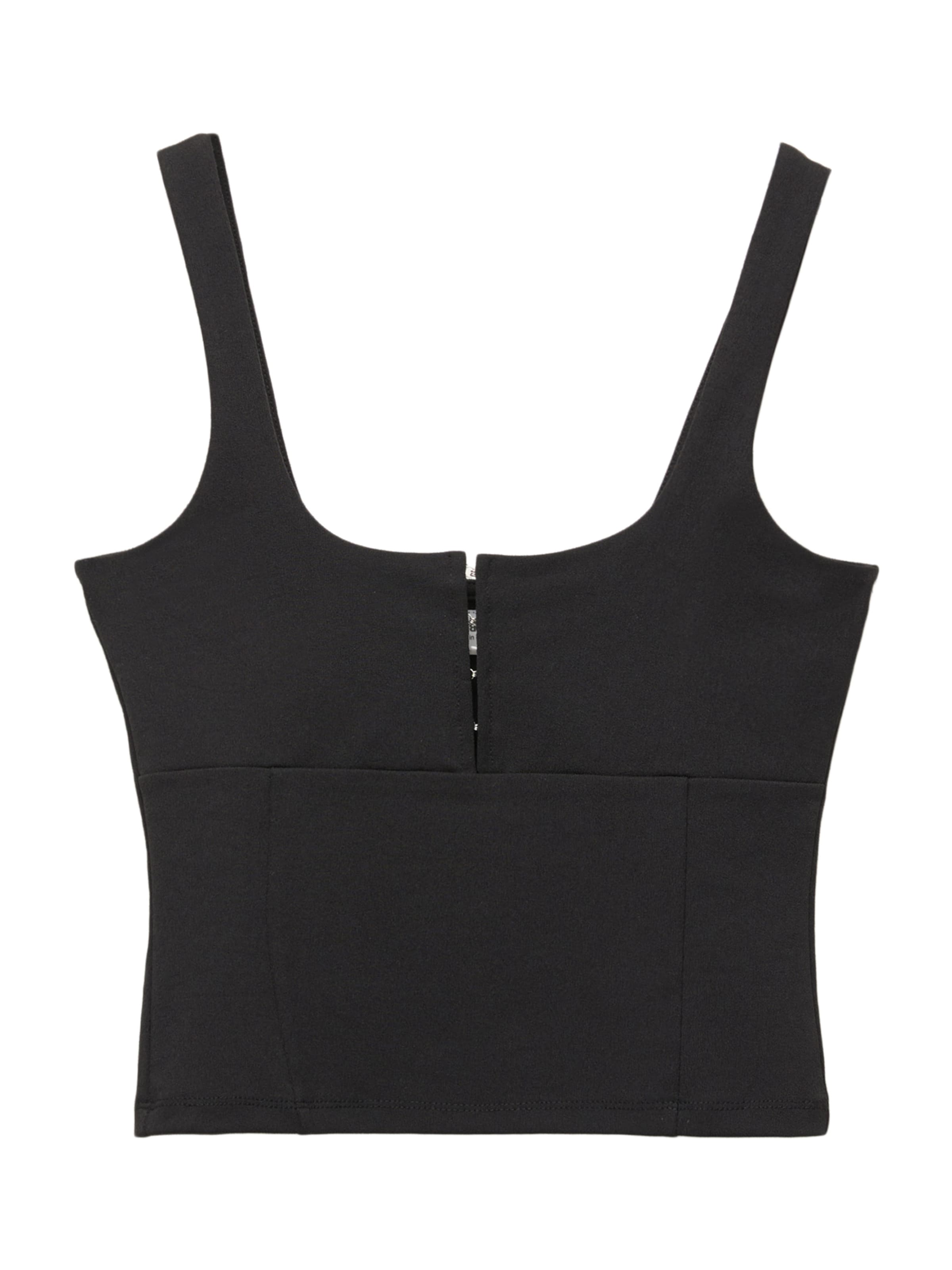 Pull&Bear Top w kolorze czarny: przód