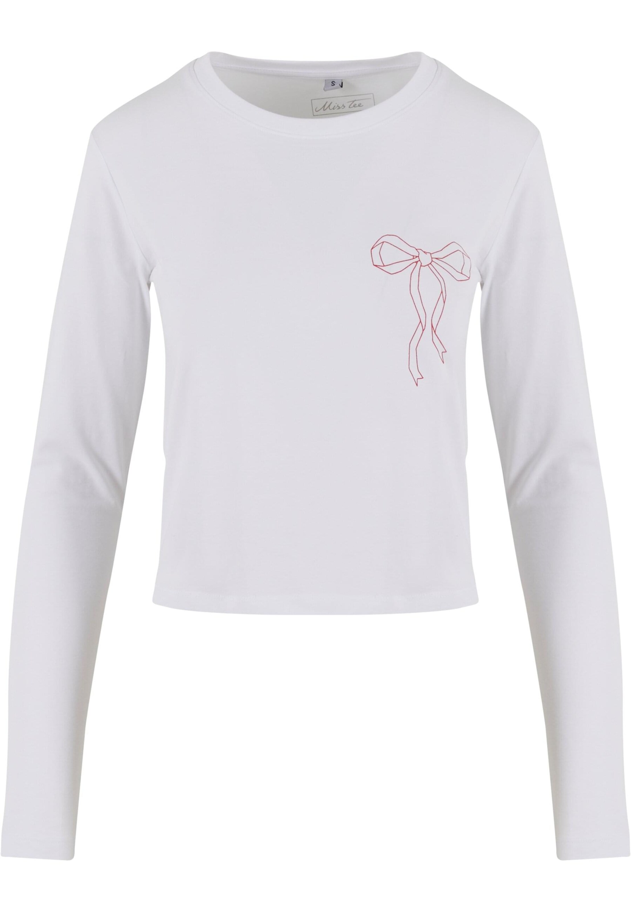 Miss Tee Shirt 'Bow Oneliner' in White: front