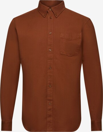 ESPRIT Regular fit Overhemd in Bruin: voorkant