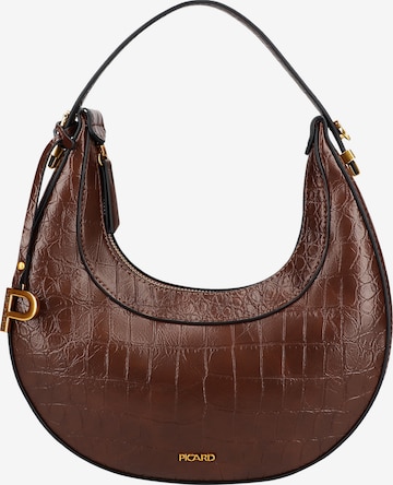 Picard Schultertasche 'Croissant' in Braun: Vorderseite