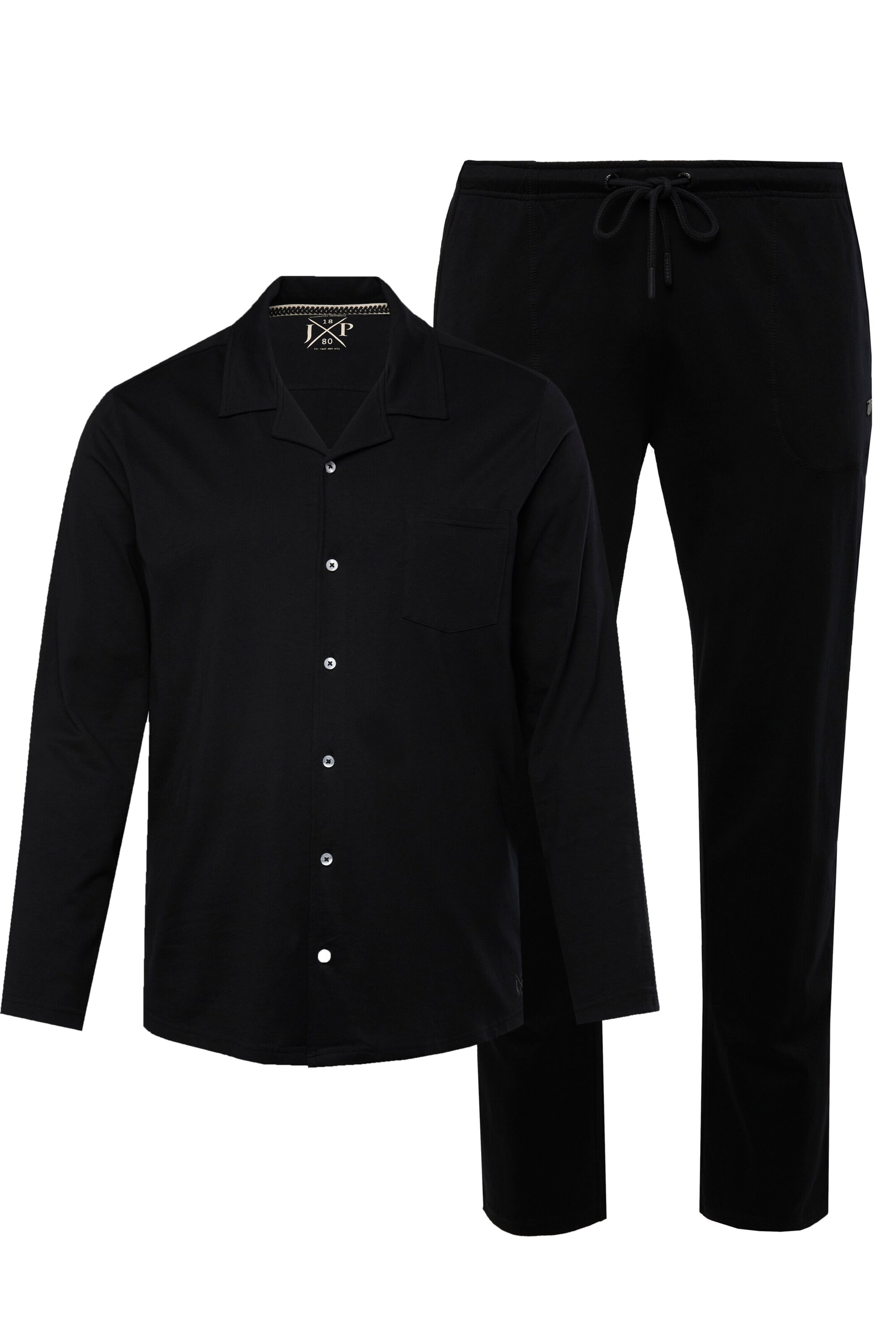 JP1880 Pyjama lang in Schwarz: Vorderseite