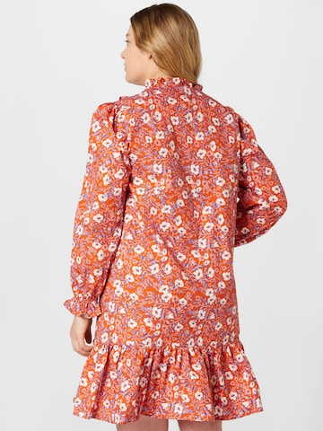 GLAMOROUS CURVE Shirt Dress in Orange