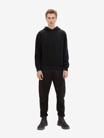 TOM TAILOR DENIM Sweatshirt in Schwarz