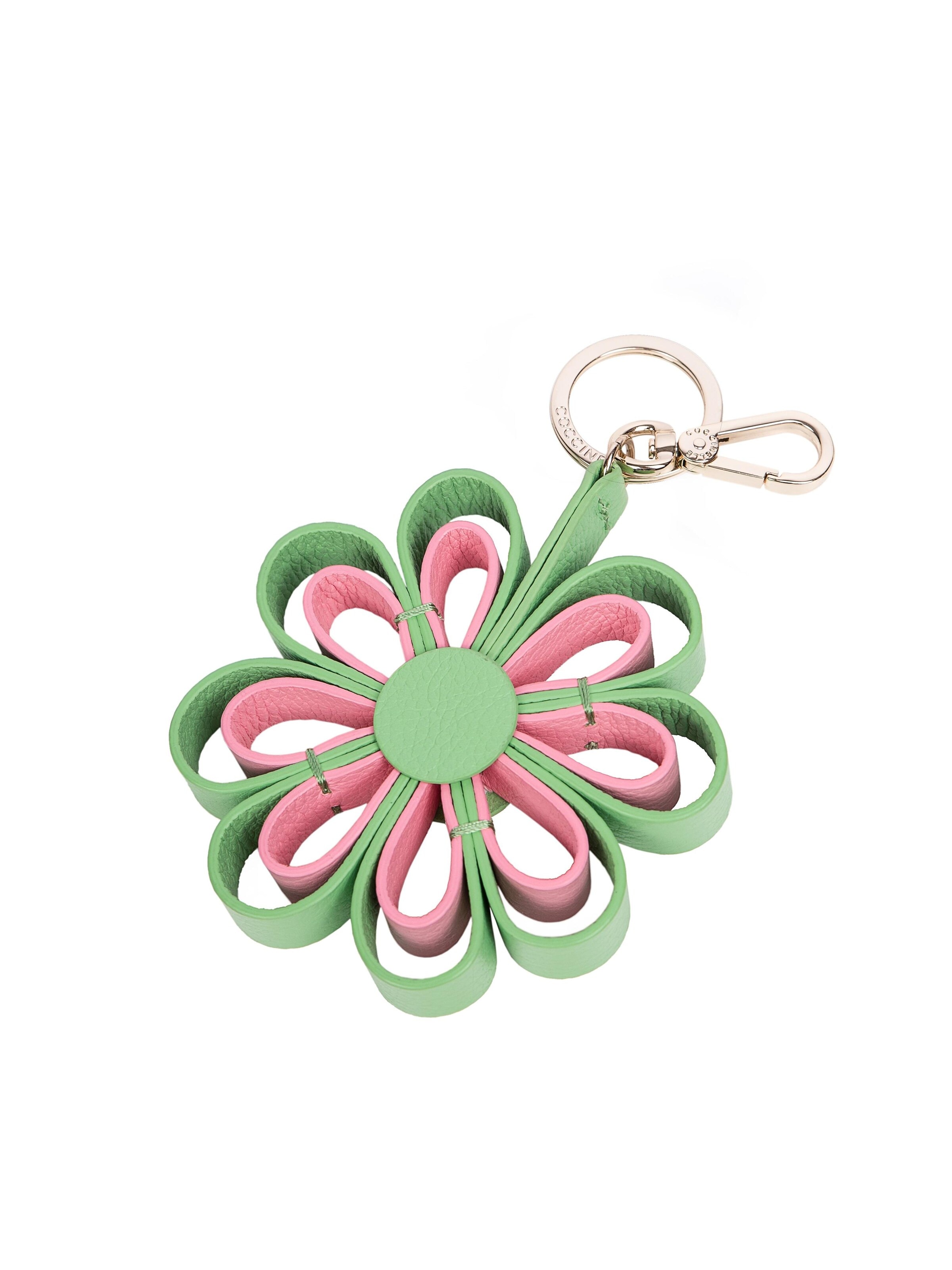 THE DRESSER Schlüsselanhänger 'Floral-shaped green leather keychain, Coccinelle'‌‌‌‌ in Grün: Vorderseite