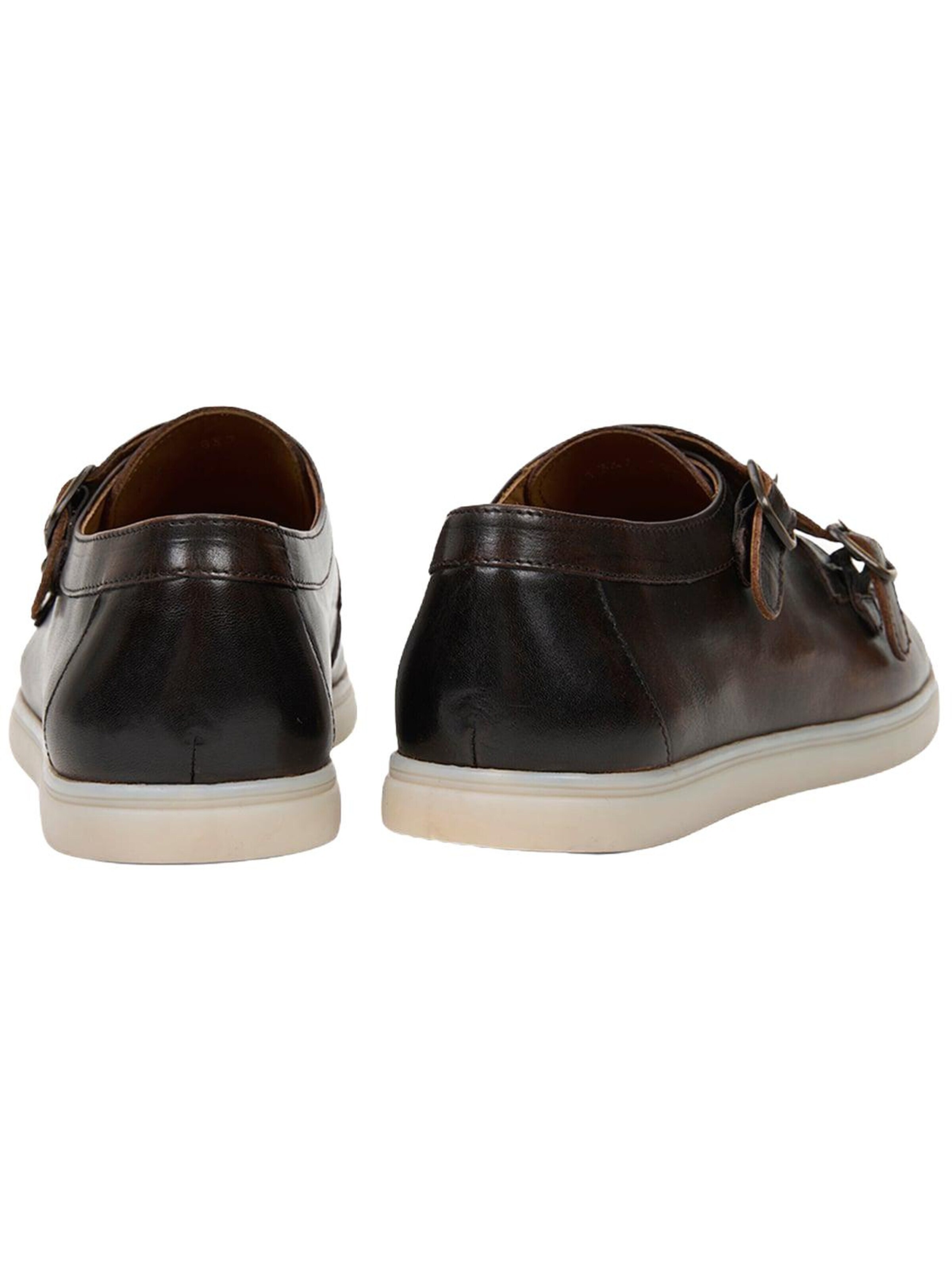 Chaussure à lacets 'DESA Herren-Doppelmonk-Schuhe aus Leder' Desa en marron