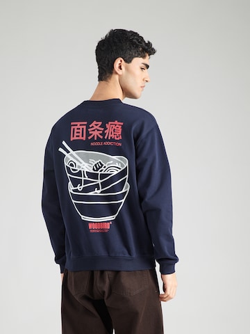 Woodbird Mikina 'Cane Bowl' - Modrá: predná strana