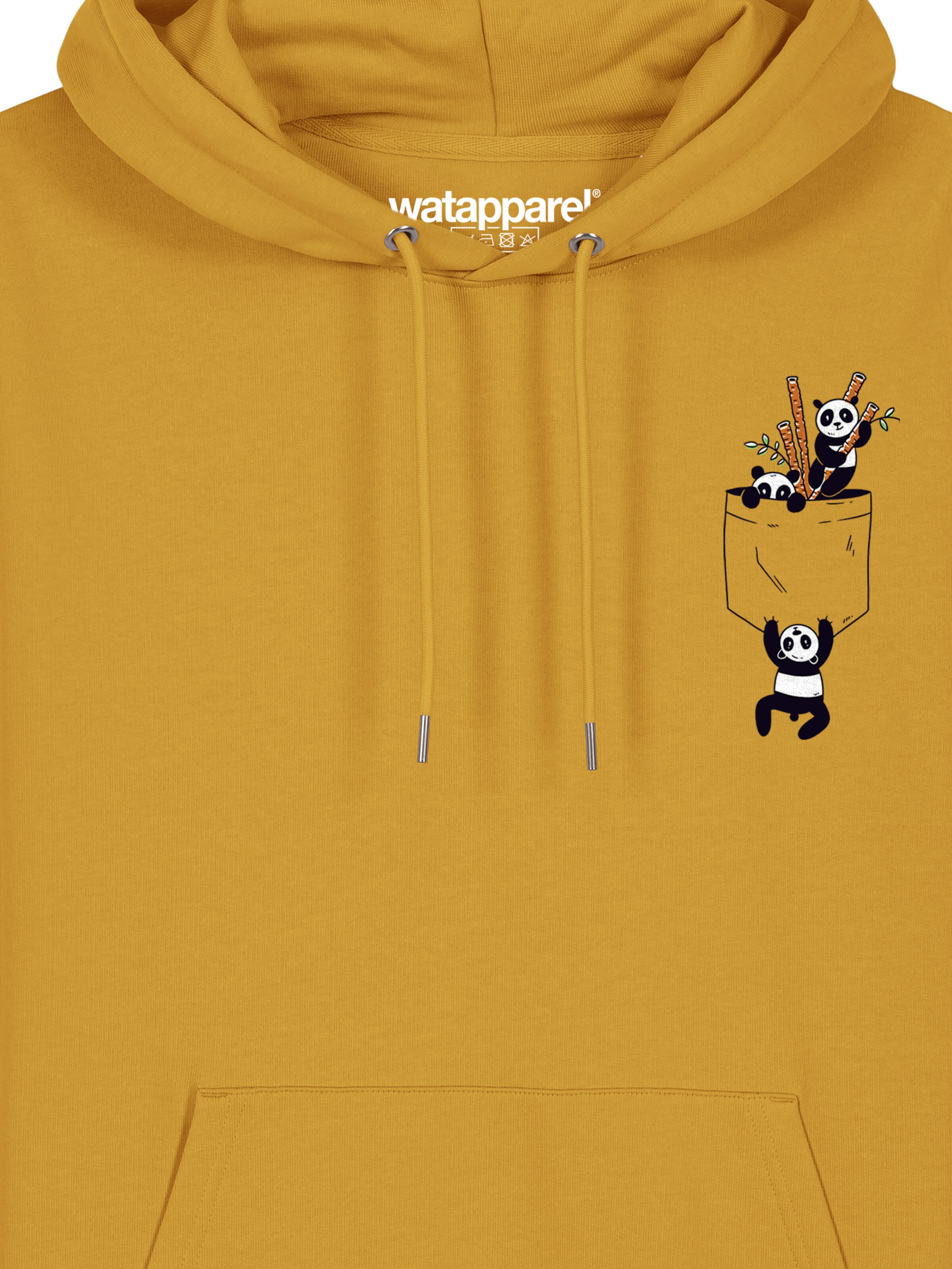 Felpa ' Pocket Pandas ' di Watapparel in giallo