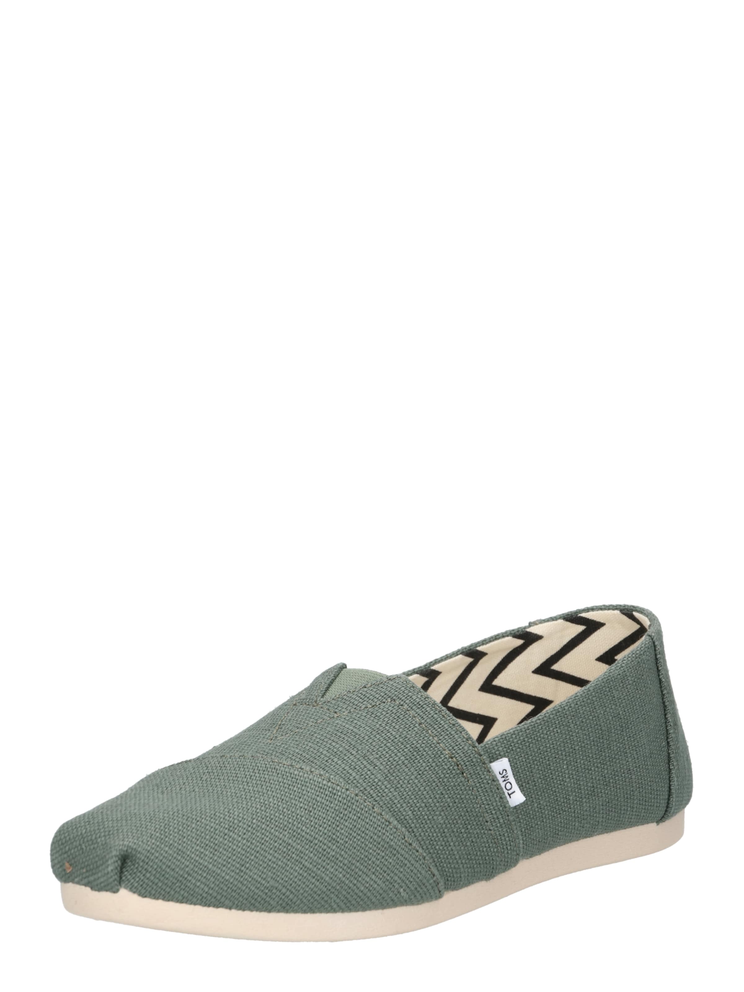 TOMS Classic Flats in Green: front