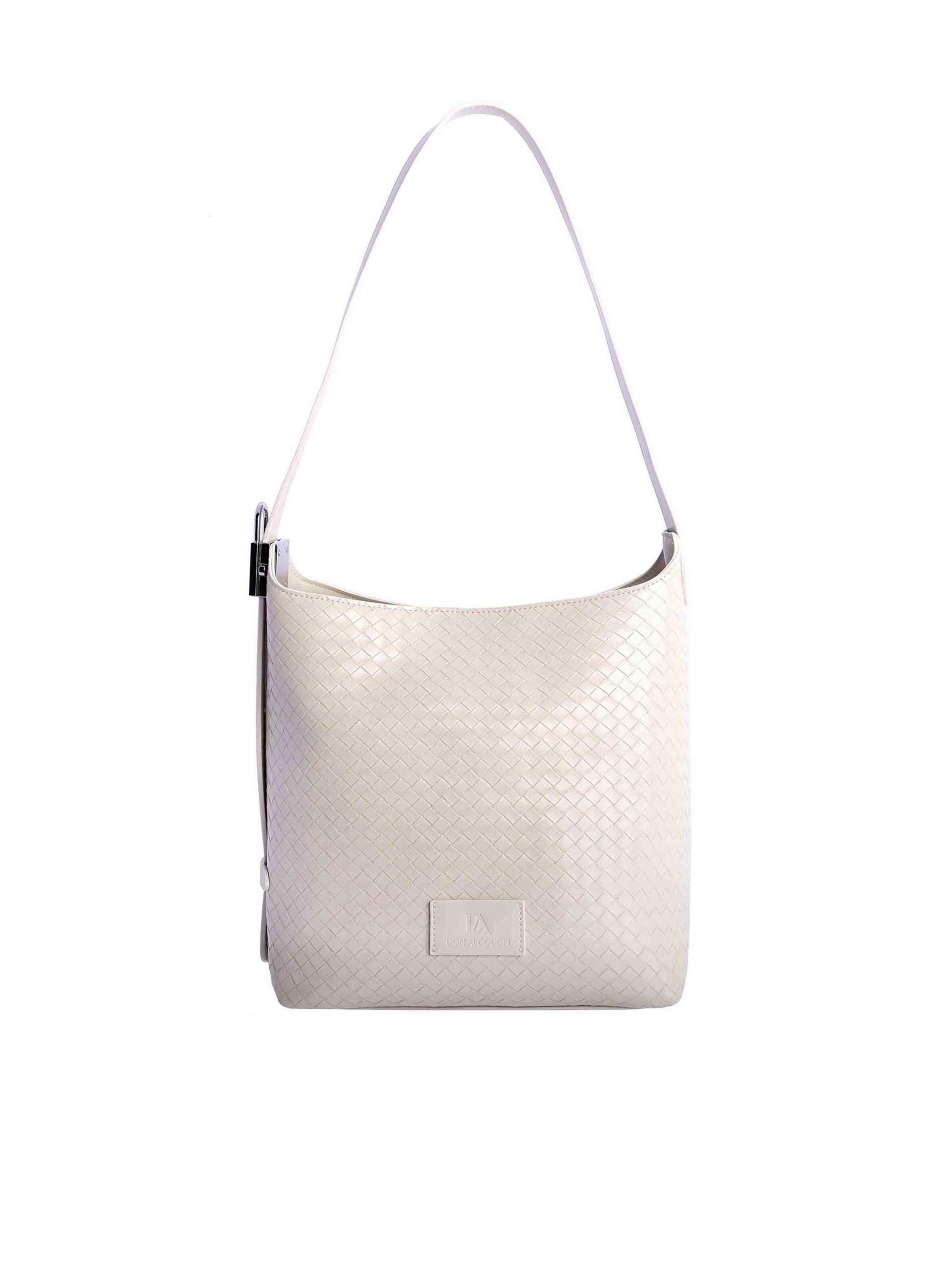 Don Algodon - Bolso de hombro 'Bolso de hombro para mujer Lipari de piel sintética con botón magnético' en blanco: frente