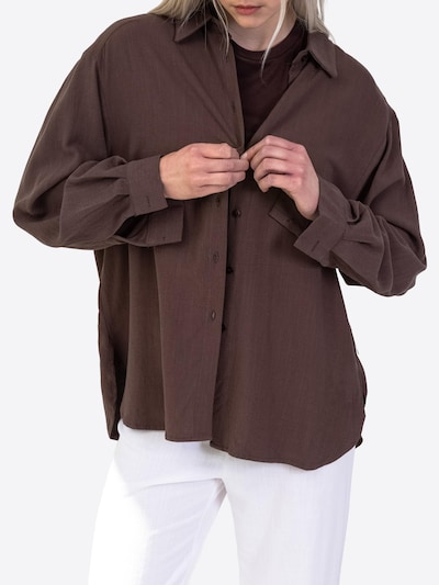 BROKE + SCHÖN Blouse 'Klassische Bluse aus Leinen-Mix' in XS in Dark brown, Item view