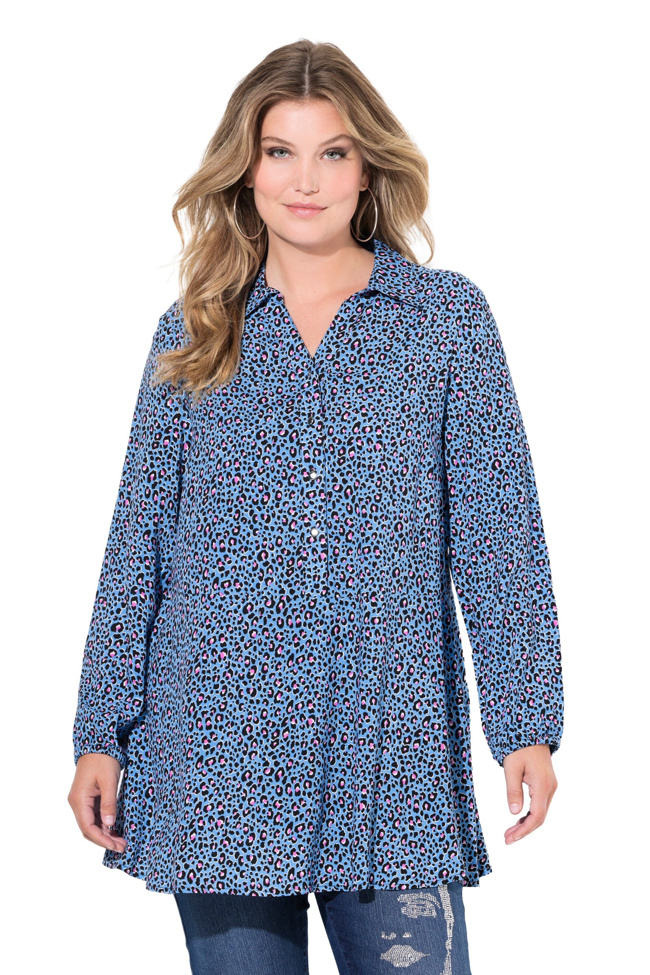 MIAMODA Blouse in Blue: front
