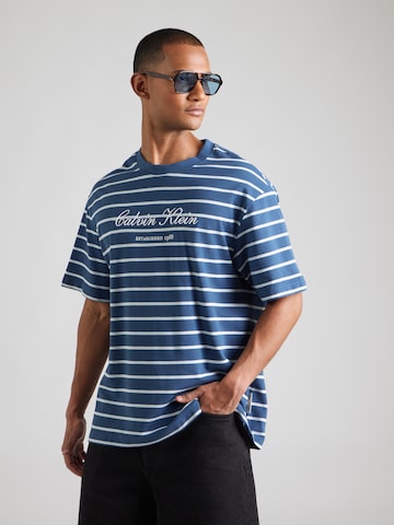 Calvin Klein Jeans Тениска в синьо: отпред