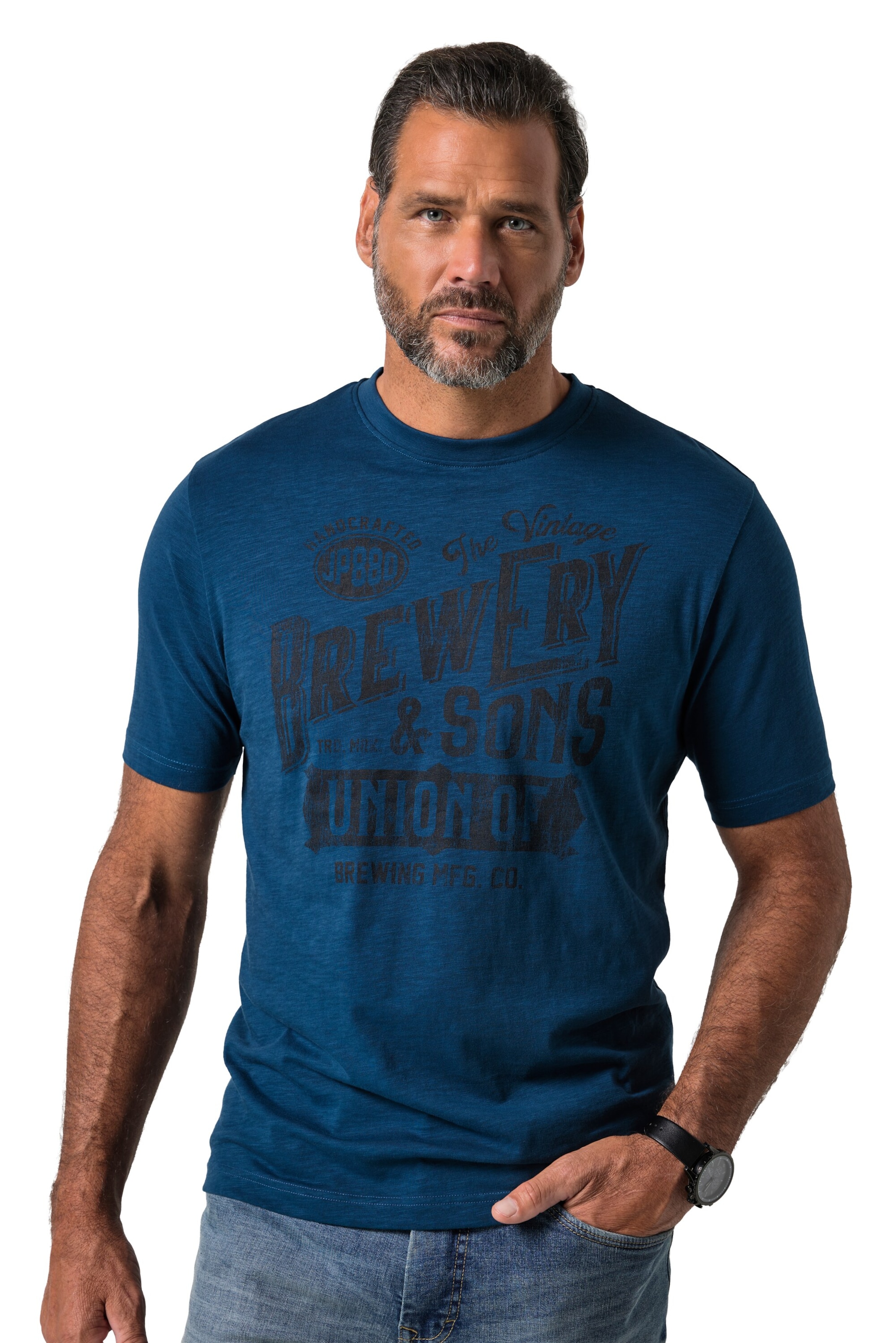 JP1880 T-Shirt in Blau: Vorderseite