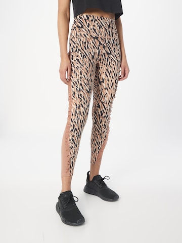 Skinny Pantalon de sport 'Studio Clash Print' ADIDAS PERFORMANCE en rose : devant