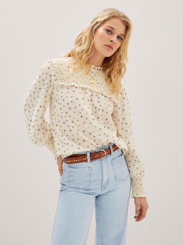 Wide leg Jeans de la MANGO pe albastru