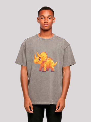 T-Shirt 'Süßer Triceratops Dinosaurier' F4NT4STIC en gris : devant