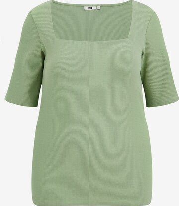 T-shirt WE Fashion en vert : devant