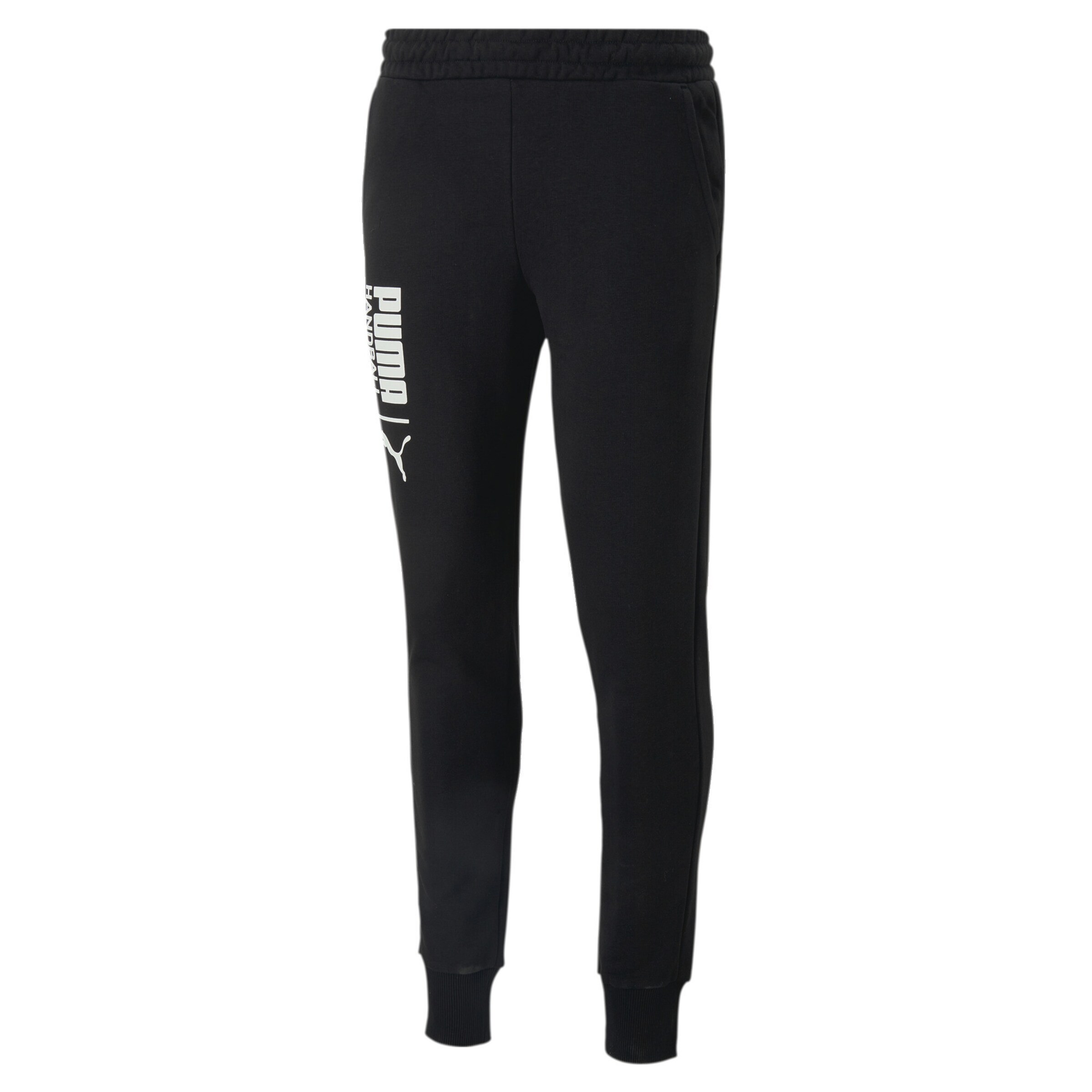 PUMA Tapered Sportbroek in Zwart: voorkant
