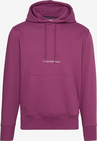 Sweat-shirt Calvin Klein Jeans en violet : devant