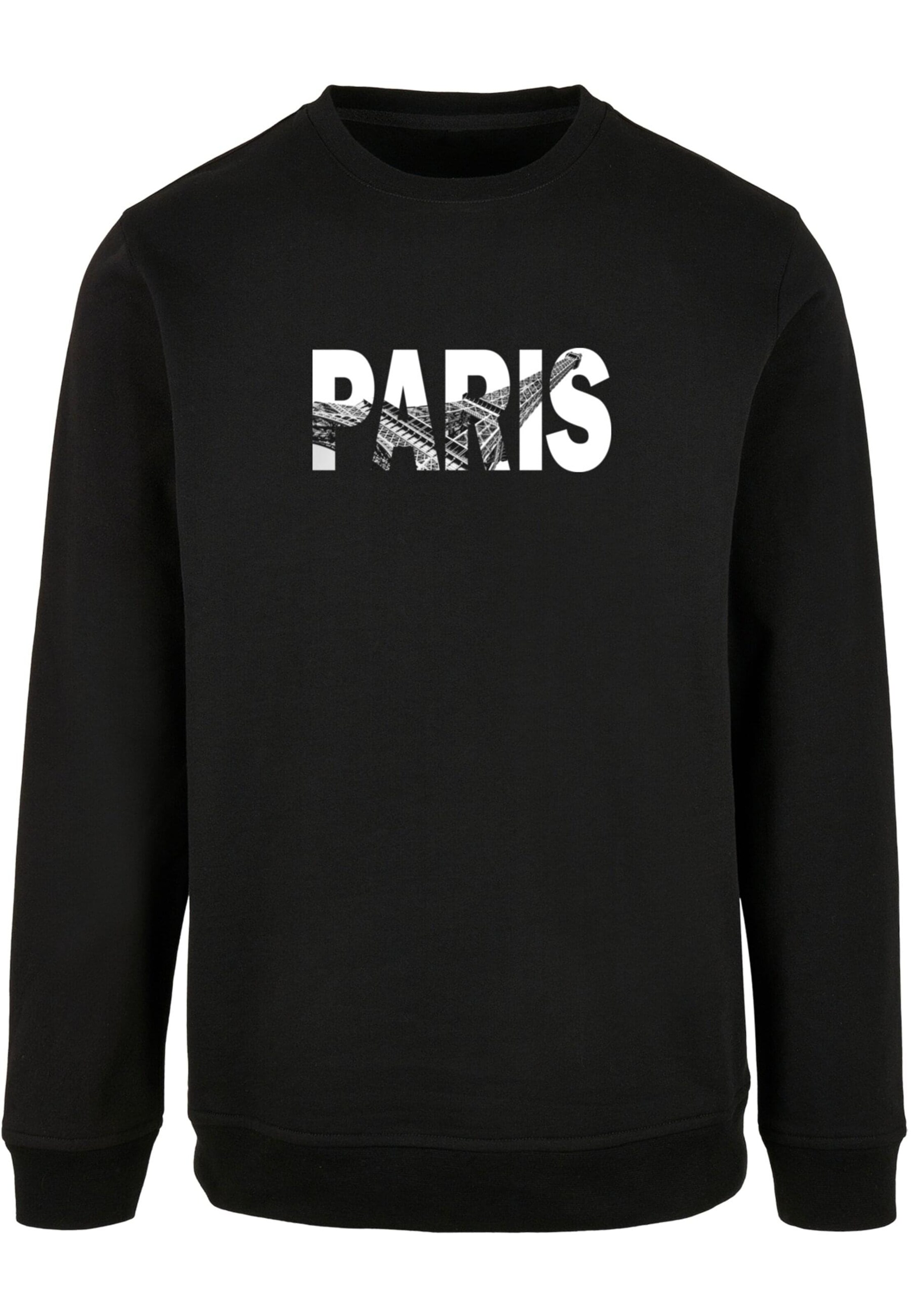 Merchcode Sweatshirt 'Paris Eiffel Tower' in Schwarz: Vorderseite