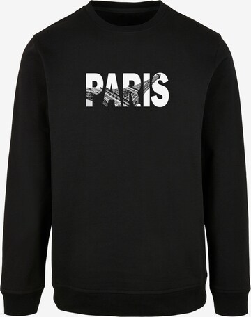 Merchcode Sweatshirt 'Paris Eiffel Tower' in Schwarz: predná strana
