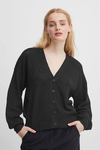 ICHI Knit Cardigan 'IHALPA CA11' in Black: front