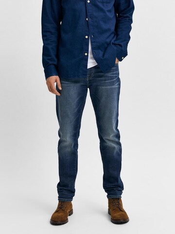 SELECTED HOMME Slimfit Jeans 'Leon' in Blauw: voorkant