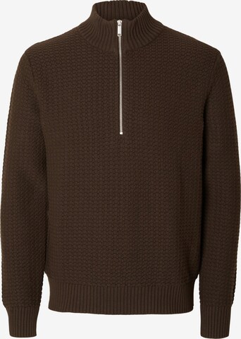 SELECTED HOMME Pullover 'THIM' in Braun: predná strana