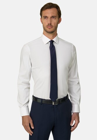 Fit confort Chemise Boggi Milano en blanc : devant